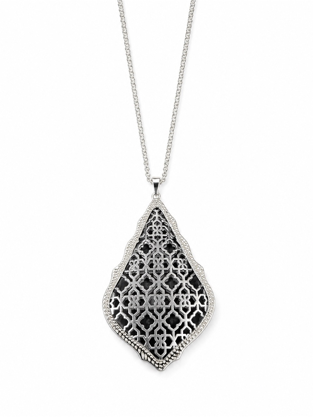 Kendra Scott Gold Filigree Teardrop Necklace with Silver Accents